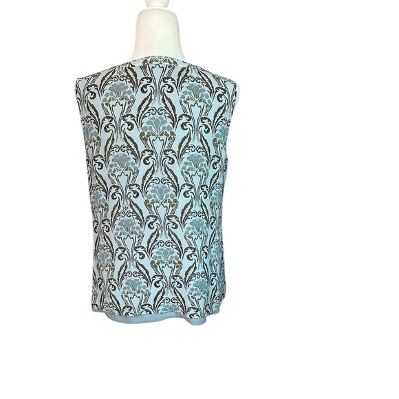 Tory Burch Blue and White Sleeveless Blouse - Picture 5 of 6